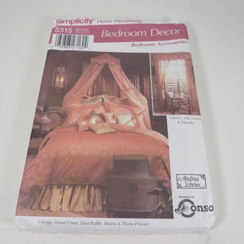 Simplicity 5315 Sewing Pattern UNCUT Canopy, Duvet Cover, Bed Skirt, etc
